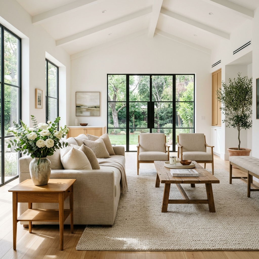 Freshly staged luxury living room
