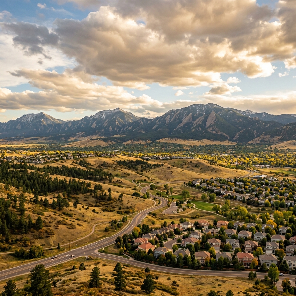 Colorado Front Range with Boulder Flatirons